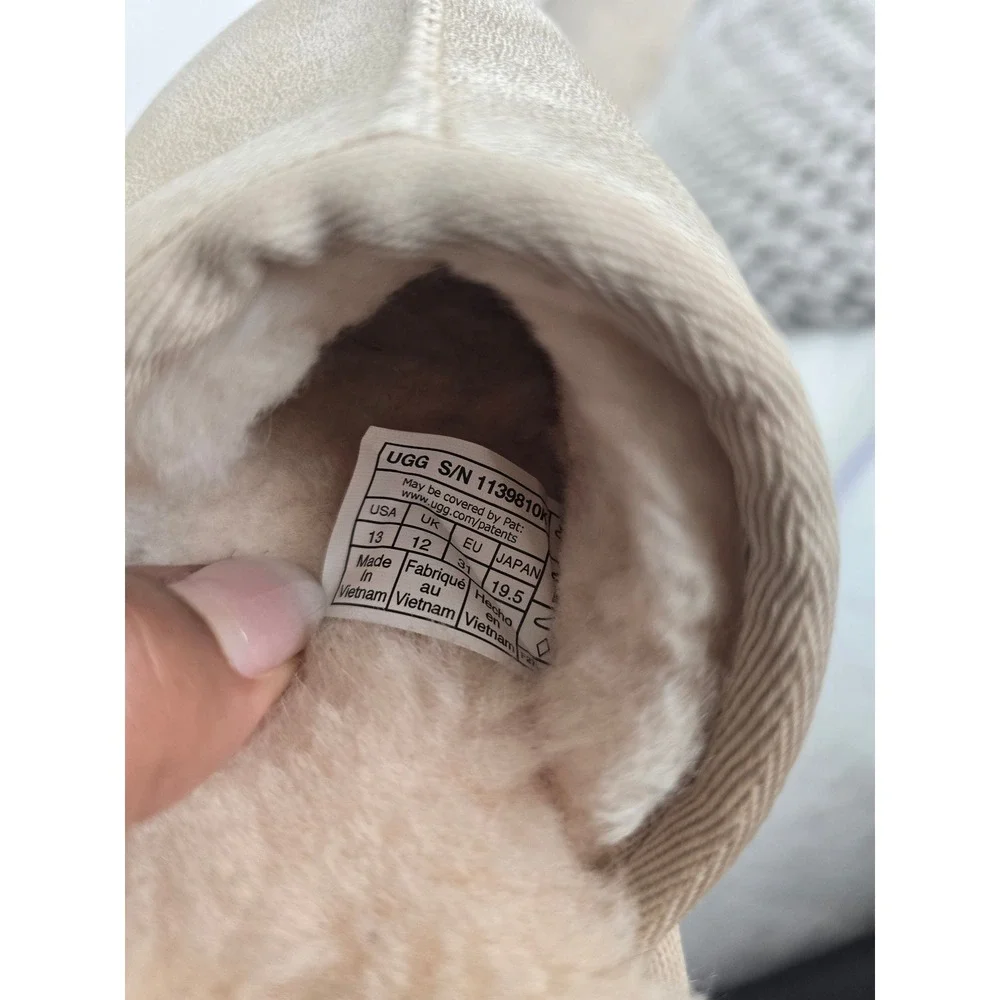 UGG Scuffette II Slipper Kids 13 Metallic Gold Shimmer Sheepskin 1139810K